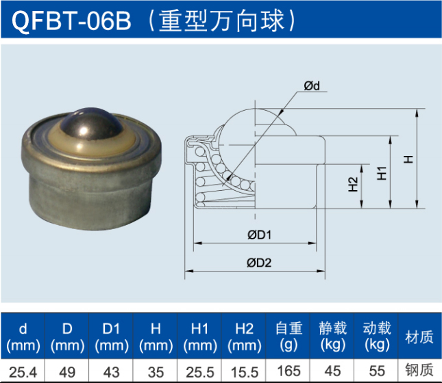 重型万向球